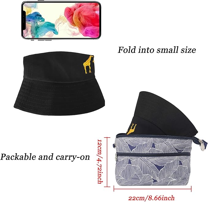 ZLYC Unisex Fashion Embroidered Bucket Hat Summer Fisherman Cap for Men Women