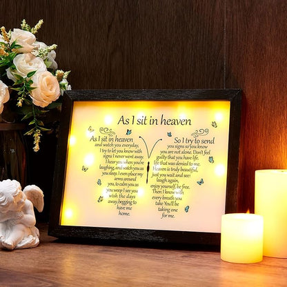 WOODEXPE Sympathy Gift LED Memorial Shadow Box 8x10 Memorial Gifts for Loss of Loved One (Butterfly Black)