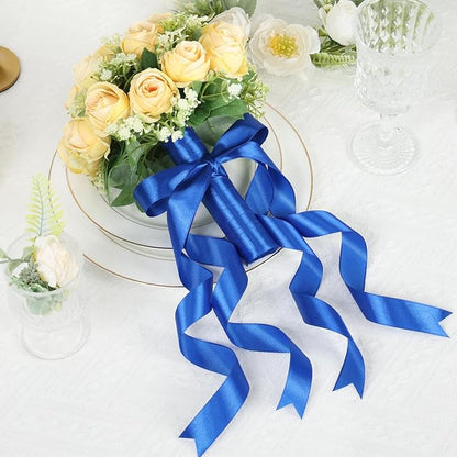 Blue Ribbon 1 Inch 60 Yards, Royal Blue Satin Ribbon for Gift Wrapping, Flower Bouquet, Graduation Lei, Crafts, Baby Shower, DIY Bows and Wedding Decorations