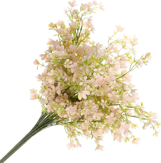 Grand Verde 29” Blush-Pink Plastic Flowers Artificial Bouquet Faux Greenery Long Stems for Tall Vase, DIY Crafts Home Decoration, Bulk 5pcs