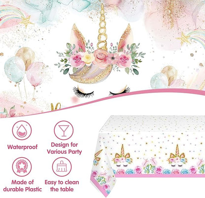 Unicorn Birthday Party Decorations For Women Girls,Happy Birthday Banner,Purple Pink Balloon Arch Kit,Foil Balloons,Cake toppers