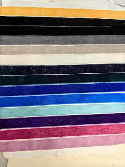 Chenkou Craft 30 Yards 3/4" Velvet Ribbon Total 30 Colors Assorted Lots Bulk (Multicolored, 3/4"(20mm))