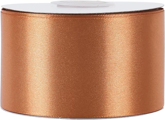MEEDEE Terracotta Satin Ribbon - 2 Inch Double Faced Orange Ribbon by 25 Yards for Christmas, Thanksgiving, Fall, Wedding, Flower Bouquet