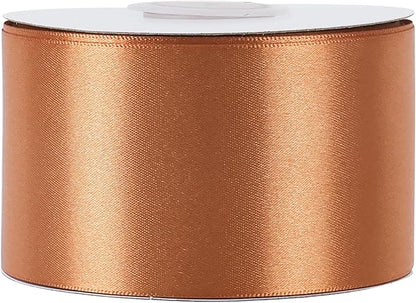 MEEDEE Terracotta Satin Ribbon - 2 Inch Double Faced Orange Ribbon by 25 Yards for Christmas, Thanksgiving, Fall, Wedding, Flower Bouquet