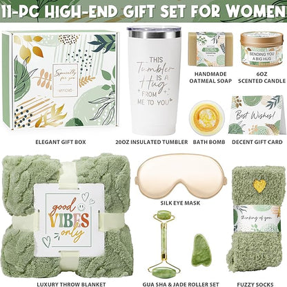 Self Care Gifts for Women Get Well Soon Gifts Basket, Birthday Gifts for Women Care Package Relaxing Spa Gifts Thinking of You Gifts w/ Blanket, Unique Christmas Gifts for Mom Her Friend Sister Wife