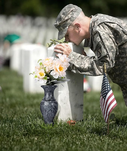 Natural Marble Cemetery Vases for Grave Heavy Headstone Vases for Cemetery is Used to Display Flowers and Artificial Flowers, Suitable for Decorating Cemeteries and Memorial Tombs