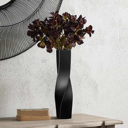 Tall Vase On Floor, 16.34" Twisted Geometric Flower Vase for Home, Living Room, Flower Centerpieces, Shelf, Table, Decor, Creative Unique Decorative Vases