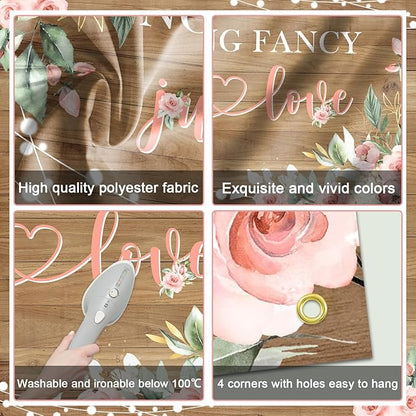 Mocsicka Rustic Nothing Fancy Just Love Backdrop Floral Bridal Shower Background Wedding Party Decorations Photo Booth Props (6x3.6ft)