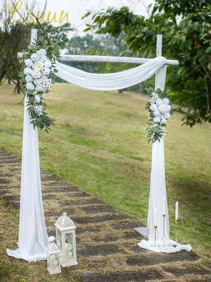 Wedding Arch Flowers, Artificial Flowers for Decoration, Large Flower Swag for Boho Styles Wedding Ceremony Floral Decor - Pack of 2