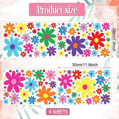 Glow in The Dark Big Daisy Wall Decals，Glowing Luminous Daisy Wall Stickers Colorful Removable self-Adhesive Boho Flower Decals for Girls Bedroom Kids Baby Nursery Living Room Decor
