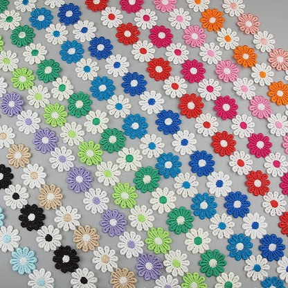 15 Yards Daisy Flower Lace Trim Embroidered Floral Lace Sewing Trim Ribbons for Embellishment Craft Dress Hair Accessories Decorations (Yellow/Pink/Green/Orange, 1" x 15 Yards)