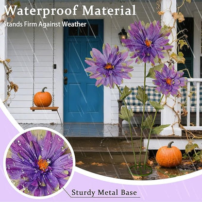 5.6 Ft Giant Daisy Flowers for Decoration,Big Artificial Fake Daisy,Large Crepe Paper Flowers for Home Decor Garden,Hotel,Office,Photography Props,Wedding,Art Gallery,Shop Window Display(Purple)