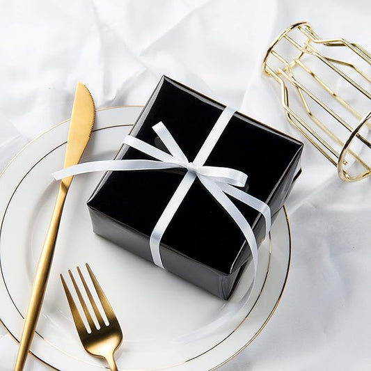 RUSPEPA Black Metallic Wrapping Paper - Solid Color Paper Perfect for Wedding, Birthday, Christmas, Baby Shower - 17 Inches X 32.8 Feet