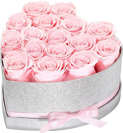Flowers for Delivery, 16 Pink Forever Roses in a Box, Preserved Flowers Anniversary Mothers Day Birthday Valentines Day Gifts for Women Mom Wife Girlfriend Her Grandma