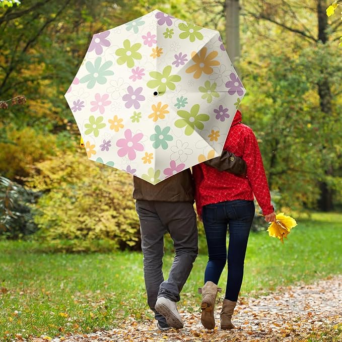 Small Compact Travel Automatic Folding Umbrella for Women, Portable Lightweight, Rain, Wind, UV Sun Shade