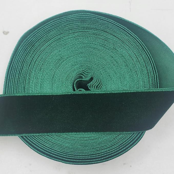 10 Yards Velvet Ribbon Spool (Dark Green, 1")