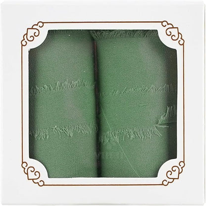 MEEDEE Sage Chiffon Ribbon 3 Inch Green Frayed Ribbons Sage Green Chiffon Silk Light Green Ribbon Wide Chiffon Ribbons for Crafts, Flower Bouquet, Wedding Favors Wrapping (2 Rolls 10 Yards)