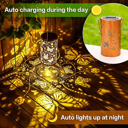 Christmas Gifts for Women Butterfly Solar Lanterns Outdoor Waterproof Hanging Solar Lights Butterfly Gifts for Women Men Metal Decorative LED Lanterns for Garden Decor,Yard,Patio,Lawn,Tabletop,Pathway