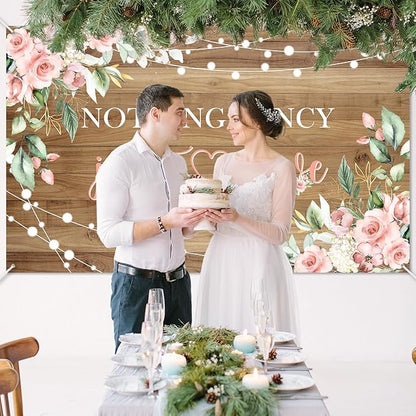 Mocsicka Rustic Nothing Fancy Just Love Backdrop Floral Bridal Shower Background Wedding Party Decorations Photo Booth Props (6x3.6ft)