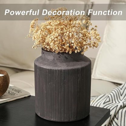 Farmhouse Vase for Home Decor, Vintage Rustic Terracotta Flower Vase Suitable for Home Decor, Living Room, Shelf, Dining Table. Large 7.2 * 9 in