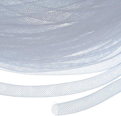 Mesh Tube Ribbon 25 Yards, 10mm Elastic Fabric Ribbons Mesh Tubing for Crafts/Gift Wrapping/Flower Bouquets/Wedding/Birthday/Holiday/Wreaths Christmas/Decoration[Taupe Gray]