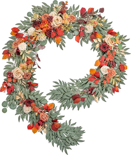 9FT Wedding Arch Flower Garland, Handmade Wedding Table Decorations,Head Table Floral Decor for Noble and Charming Wedding Ceremony