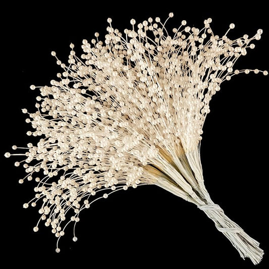 50pcs Beaded Stick Bride Wedding Pearl Bouquet Party Decoration (Ivory)