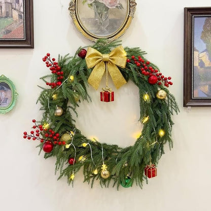 9ft Artificial Christmas Garland, Realistic Norfolk Pine Greenery Garland for Fireplace Mantel, Table, Doorframe, Indoor Outdoor Xmas Holiday Decoration, Real Touch Full Cedar Pine Garland