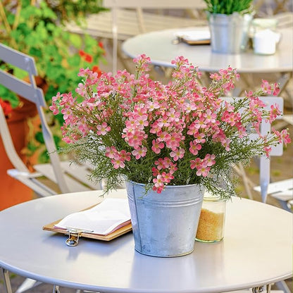 Spring Decorations for Home Fake Flowers Hydrangea Artificial Plants Indoor Mantle Decor Plastic Flowers Artificial Plants Outdoor Garden Decor Hanging Plants 6pcs（Pink） Flowers