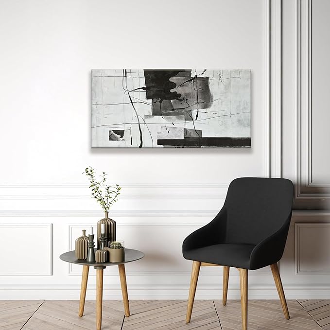 Suconvng Abstract Wall Art Small Size Black And White Wall Art Home Wall Decor Artwork Modern Canvas Art Wall Decor Painting Prints Abstract Art Pictures For Bedroom Office Artwork20 X 40"