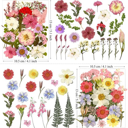 90Pcs Pink Dried Pressed Flowers for Resin Molds, Assorted Real Natural Bulk Dry Floral Leaves for DIY Art Crafts, Epoxy Jewelry, Candle, Soap Making, Nails Decors Gifts