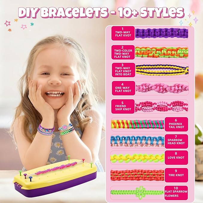 VIDIBESTY Stretchy Bracelet Making Kit for Girls 6-12, Elastic String DIY Arts & Crafts Bulk Toy Set, Friendship Jewelry Maker Tool, Popular Christmas Birthday Gifts for Kids Ages 7 8 9 10 11(112PCS)