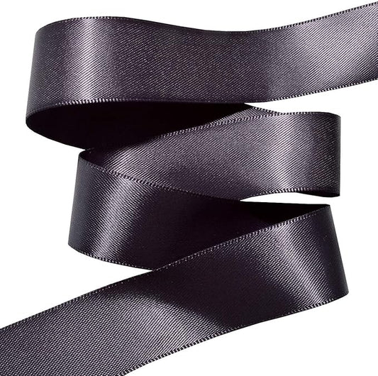 Morex Ribbon Double Face Satin Ribbon 7/8" X 50 YD Charcoal Ribbon for Gift Wrapping, Birthday Gift Cards, Satin Dress for Women, Silk Ribbons for Crafts, Wedding Gifts for Couple