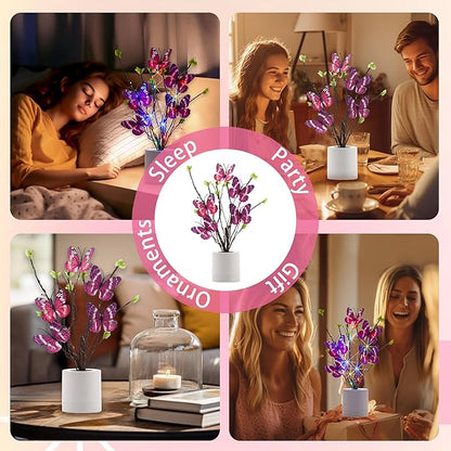 WSYEAR Christmas Birthday Gifts for Women,Butterfly Led Lamp Colorful Vintage Look Butterfly Decor for Women,Mom,Wife,Grandma,Girlfriend,Teenage Girls