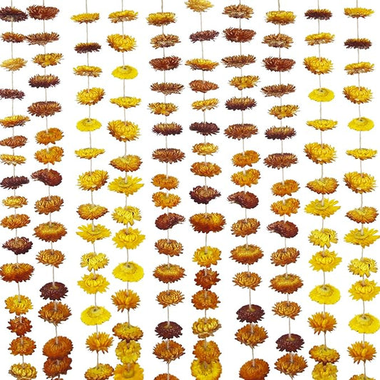 Dried Flowers Garland Real Daisy Sunflower Garlands 8.7ft 63Pcs Bulk Natural Dried Flowers Heads Gerbera Daisies Dry Flower Arrangement for Wedding Boho Decor Home Party Wall Hanging Decoration