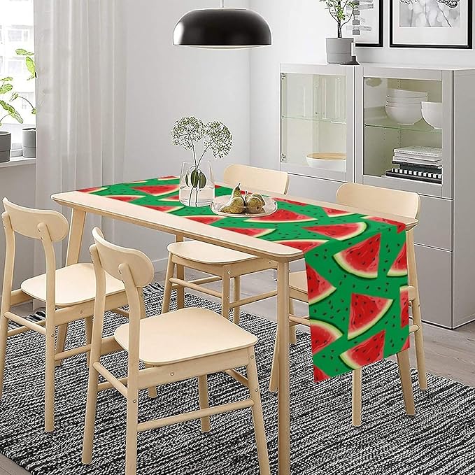 Watermelon Table Runner,Summer Fruit Tropical Birthday Party Decoration Dining Room Home Kitchen Table Decor 13 x 70In