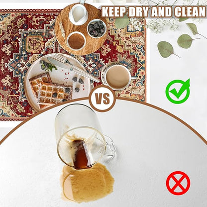 Boho Dish Drying Mat Persian Tribal Coffee Bar Mat for Countertop Absorbent Rubber Backed Hide Stain Dish Drainer Rack Pad Espresso Machine Coffee Pot Dining Room Decoration 15.7 x 23.6 Inch