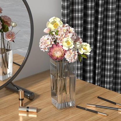 Rosebloom Clear Plastic Vases, Acrylic Flower Vase for Desktop Decoration, 6 Packs