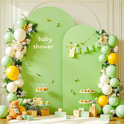 Arch Backdrop Cover Set of 2 Green Arch Cover 7.2 and 6ft Wedding Arch Cover Stretchy Backdrop Bridal Baby Shower Birthday Party Arches Stand Covers Spandex