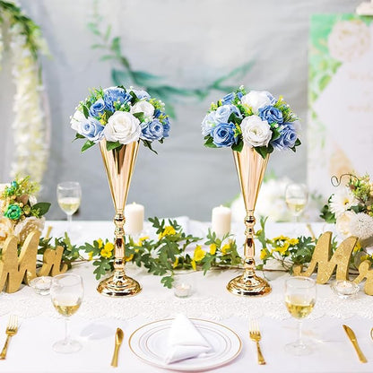 Flower Centerpieces for Wedding Tables: Wedding Table Decorations Dusty Blue & White Flower Balls Centerpieces for Engagement Cerebration Party Center Pieces 10 Packs