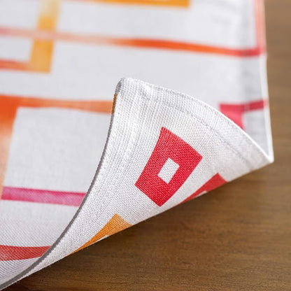 Maison d' Hermine Placemats Set of 4 100% Cotton Washable Cloth Place Mats, Reusable Table Mats for Kitchen Dining Decoration, Party, Wedding, Restaurant Spring/Summer (Summer Maze, 13" x 19")