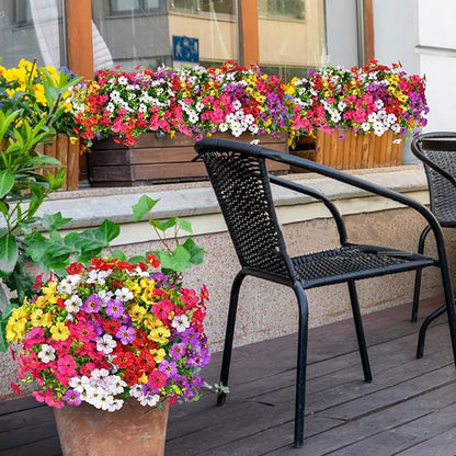 14 Bundles Fake Mums Fake Plants Artificial Mums for Outdoors Artificial Flowers for Yard Porch Home Garden Fall Indoor Outdoor Decor(Mixed)