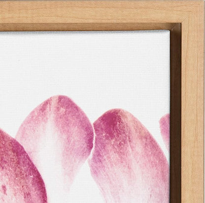Kate and Laurel Sylvie Pink Protea Flower Framed Canvas Wall Art by Amy Peterson, 28x38 Natural