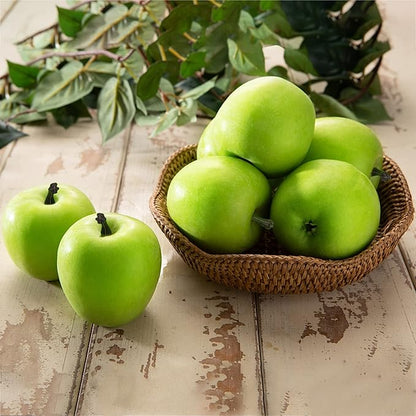 Fake Fruit Artificial Apples, Set of 6 Decorative Fruit Lifelike Faux Apples Realistic Fruits Apple Decorations for Kitchen, Realistic Fake Fruits Party Props Home Decor