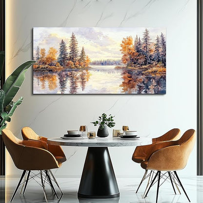PHAOHUAXM Large Natural Landscape Wall Art For Dining Room Apartment Abstract Ink Landscape Painting Wall Decoration Living Room Bedroom Office Artwork Pictures Home Decoration Aesthetics 30x60 In