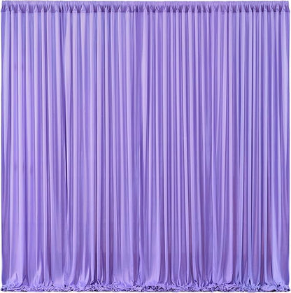Wish Care Lavender Backdrop Curtain 8 Panels - Wrinkle-Free Polyester Photography Drapes for Baby Shower & Birthday Party - 32 X10FT