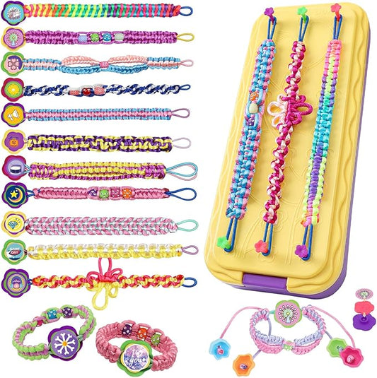 DDAI Friendship Bracelet Making Kit for Girls - DIY Arts and Crafts Toys for 6 7 8 9 10 11 12 Years Old, Cool Bracelet String Making Kits for Travel Activity, Best Birthday Gifts for Teen Girls