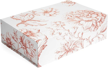 Luxury Keepsake Gift Box | Pink Floral Decorative Boxes with Magnetic Lids for Presents, Wedding Memory Box, and Bridal Gifts. 11.5" x 7.5" x 3.5"