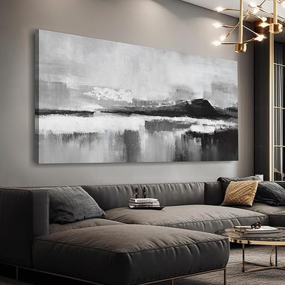 Abstract Wall Art Decor Modern paintings Wall Home Decor Wall Art Canvas Prints Black and White Wall Artwork for Living Room Bedroom Kitchen Office Decor 24"×48"