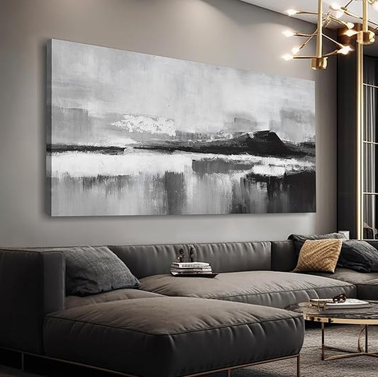 Abstract Wall Art Decor Modern paintings Wall Home Decor Wall Art Canvas Prints Black and White Wall Artwork for Living Room Bedroom Kitchen Office Decor 24"×48"
